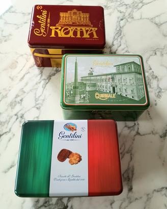3 scatole latta Gentilini