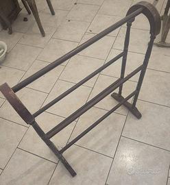 PORTA ASCIUGAMANI ANTICO IN LEGNO PRIMI DEL 900