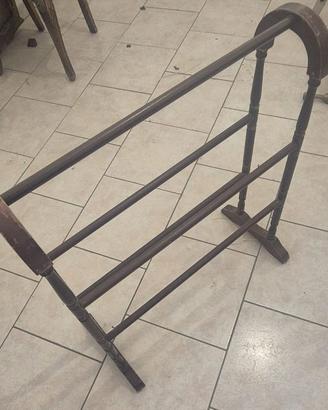 PORTA ASCIUGAMANI ANTICO IN LEGNO PRIMI DEL 900