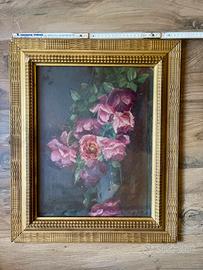 Fiori in cornice legno lavorata