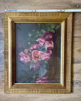 Fiori in cornice legno lavorata