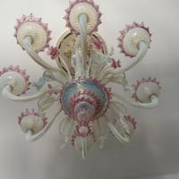 Lampadario in vetro soffiato di Murano