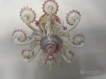 Lampadario in vetro soffiato di Murano