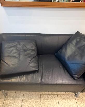 Coppia di Divani neri in pelle