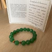 Bracciale elastico con avventurina e argento