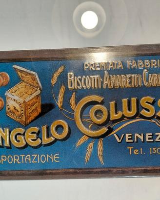 Targa in metallo biscotti Colussi