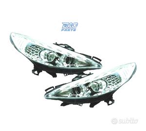 FARI PEUGEOT 207 06-12 LUCE DIURNA A LED FONDO CRO