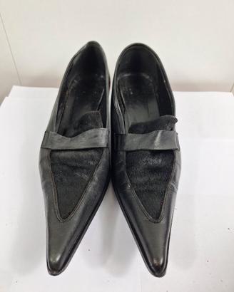 Scarpe con Tacco Medio a Punta Nere 38 donna