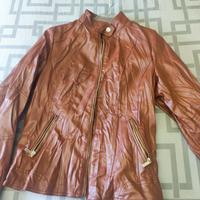 Giacca ecopelle color cuoio