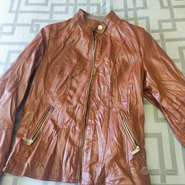 Giacca ecopelle color cuoio