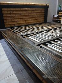 letto etnico con rete legno