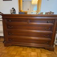 Cassettiera e 2 comodini in noce