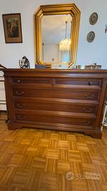 Cassettiera e 2 comodini in noce