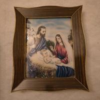 Quadro Sacra Famiglia su vetro bombato - anni 50