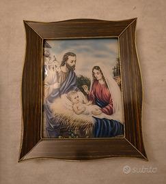 Quadro Sacra Famiglia su vetro bombato - anni 50