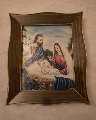Quadro Sacra Famiglia su vetro bombato - anni 50