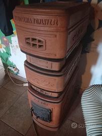 Stufa a legna in terracotta e ghisa  Forli vintage