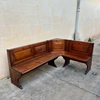 Cassapanca angolare in legno massello 190x130 cm