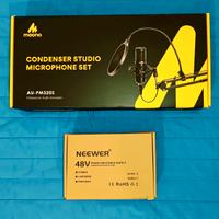 Microfono a condensatore + Braccio + Phantom box