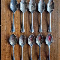 10 Cucchiaini Antichi Argento 800 Clementi Wilkens