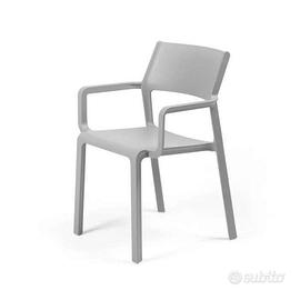 Trill sedia con braccioli grigia interni o esterni