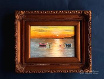 Quadro con cornice in legno 