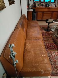 DIVANO VINTAGE COMPONIBILE VERA PELLE ANNI 70'