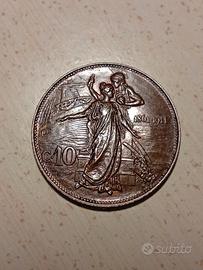  Italia 10 centesimi, 1911 50° anniversario
