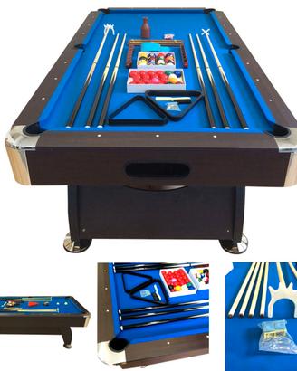 Tavolo da Biliardo con accessori 8 ft Vintage Blu