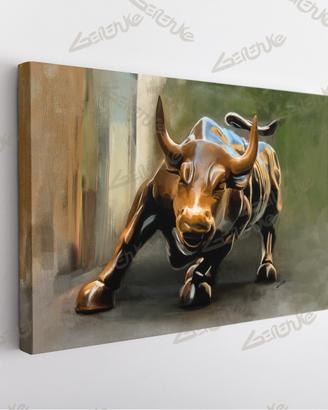 Toro Wall street Quadro su Tela dipinto in Digital