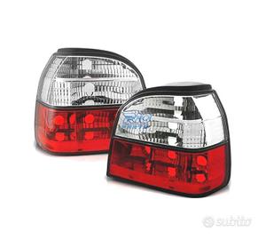 FANALI VOLKSWAGEN VW GOLF 3 LOOK LEXUS ROSSO BIANC