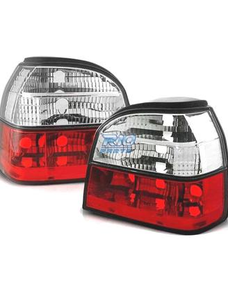 FANALI VOLKSWAGEN VW GOLF 3 LOOK LEXUS ROSSO BIANC