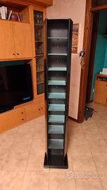 Colonna Porta CD/DVD in Metallo Nero