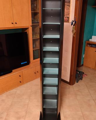 Colonna Porta CD/DVD in Metallo Nero