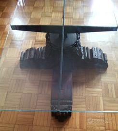 Tavolo da Salotto con piano in cristallo