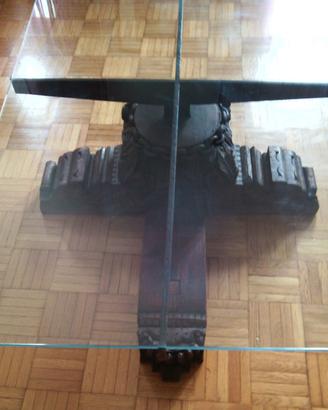 Tavolo da Salotto con piano in cristallo