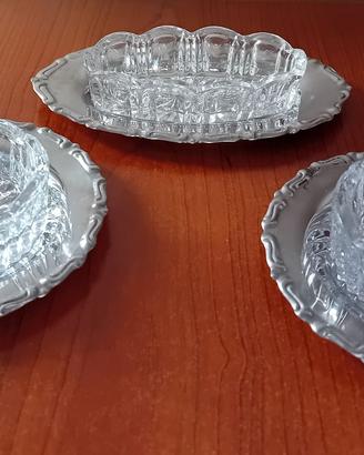 Set da tavola ciotoline cristallo e acciaio