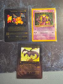 3x Carte pokemon charizard mewtwo shining charizar