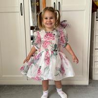 Abito cerimonia 2–3 anni + fiocco, come nuovo!🩷