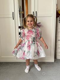 Abito cerimonia 2–3 anni + fiocco, come nuovo!🩷