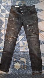 Jeans Zara Slim Fit Grigio Scuro - Effetto vernice