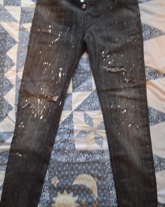 Jeans Zara Slim Fit Grigio Scuro - Effetto vernice
