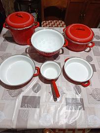 Batteria pentole in ferro smaltato 