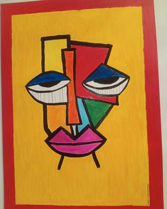 PICASSO ARTE SU TELA 70x50 DIPINTO A MANO 