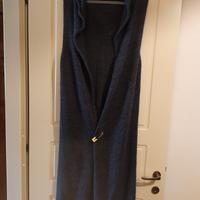 Gilet lungo da donna in lana grigio Please