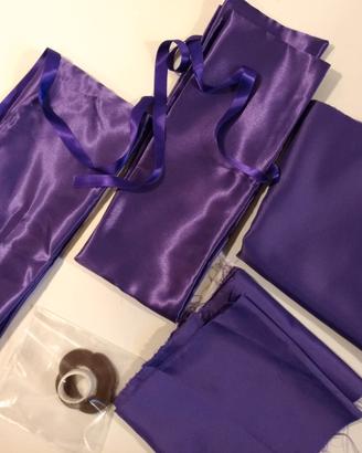 2 Foderi in Raso Viola per Katana o Bokken Tsuba