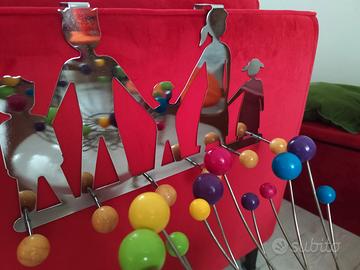 Coat Rack "Family" a Specchio POP Vintage 80s/90s