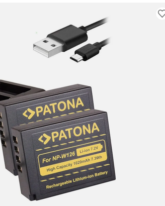 2 batterie Fuji NP-W126 e Caricatore PATONA