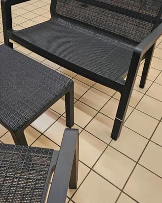 Set Relax Giardino Rattan in Resina Bianco o Nero 