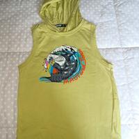 maglietta senza maniche con cappuccio